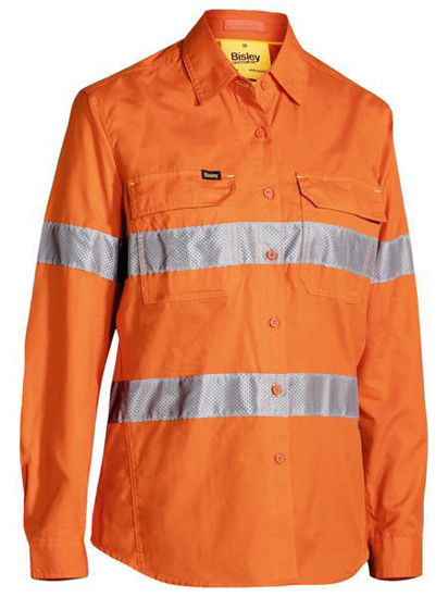 Picture of Bisley Women's X Airflow™ Taped Hi Vis Ripstop shirt BL6416T