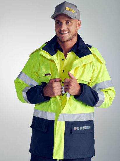 Picture of Bisley Taped Hi Vis FR Wet Weather Shell Jacket BJ8110T