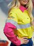 Picture of Bisley Women's Taped Hi Vis Cool Lightweight Drill Shirt BL6696T