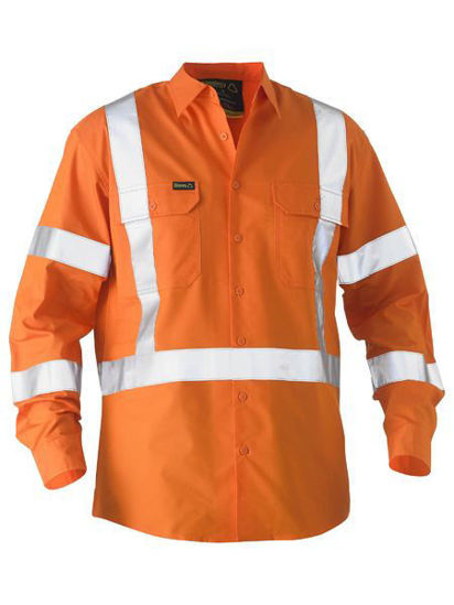 Picture of Bisley Recycle X Taped Hi Vis Drill Shirt BS6266XT