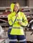 Picture of Bisley Women's Flx & Move™ Hi Vis Taped Liquid Repellent Fleece Hoodie BKL6571T