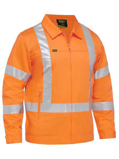 Picture of Bisley X Taped Hi Vis Drill Jacket With Liquid Repellent Finish BJ6919XT